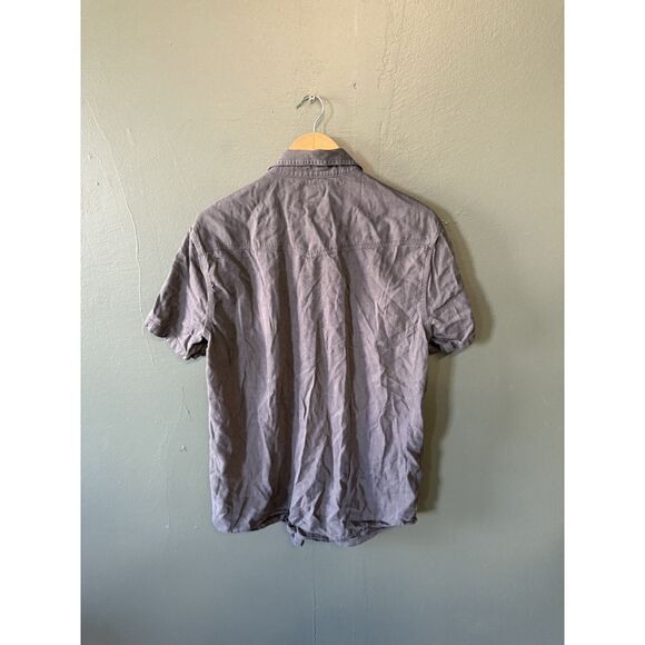 Lucky Brand Mens Gray Short Sleeve Button Up Shirt Size Large - Picture 2 of 3